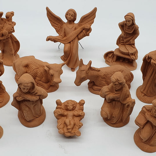 Terracotta Nativity Scene 15 Pieces cm 12