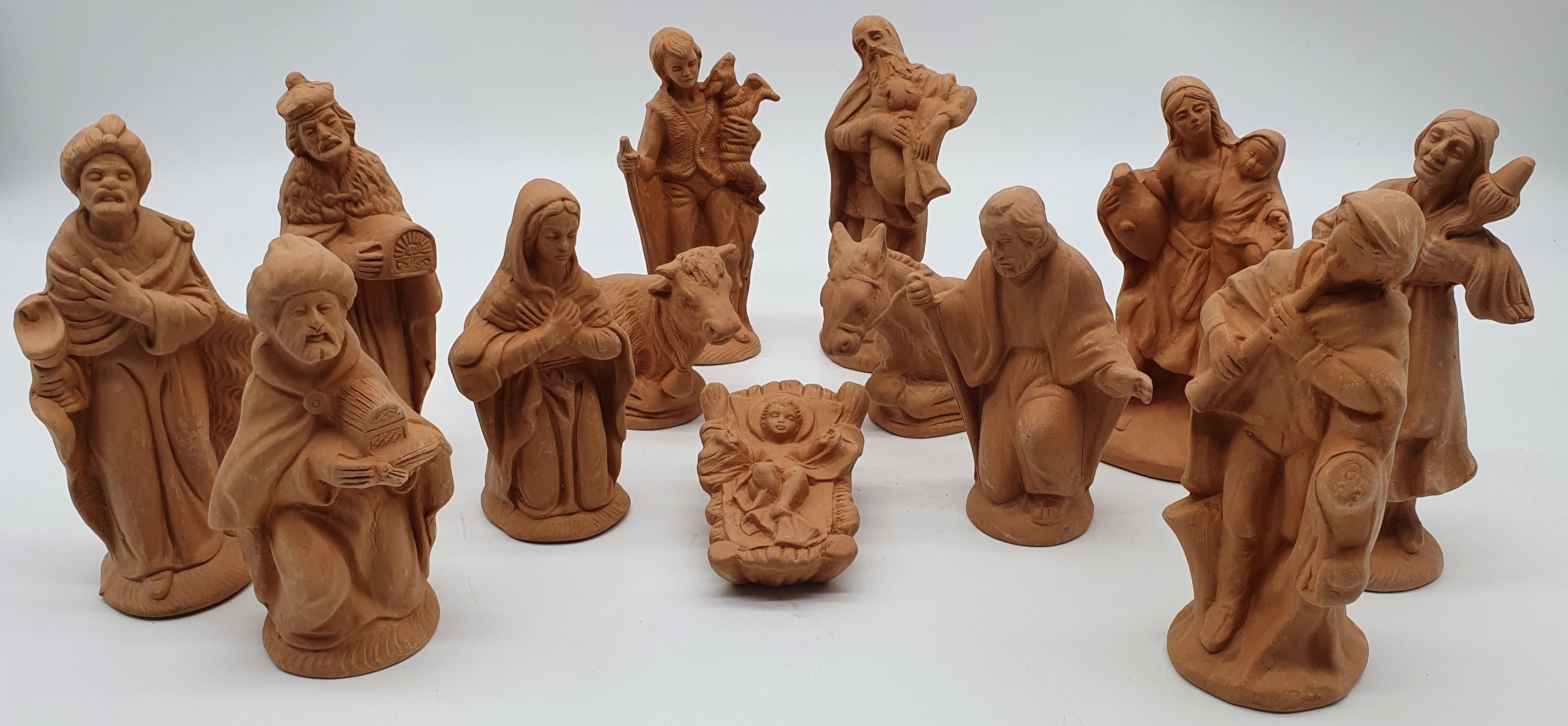 Terracotta Nativity Scene 12 Pieces cm 14