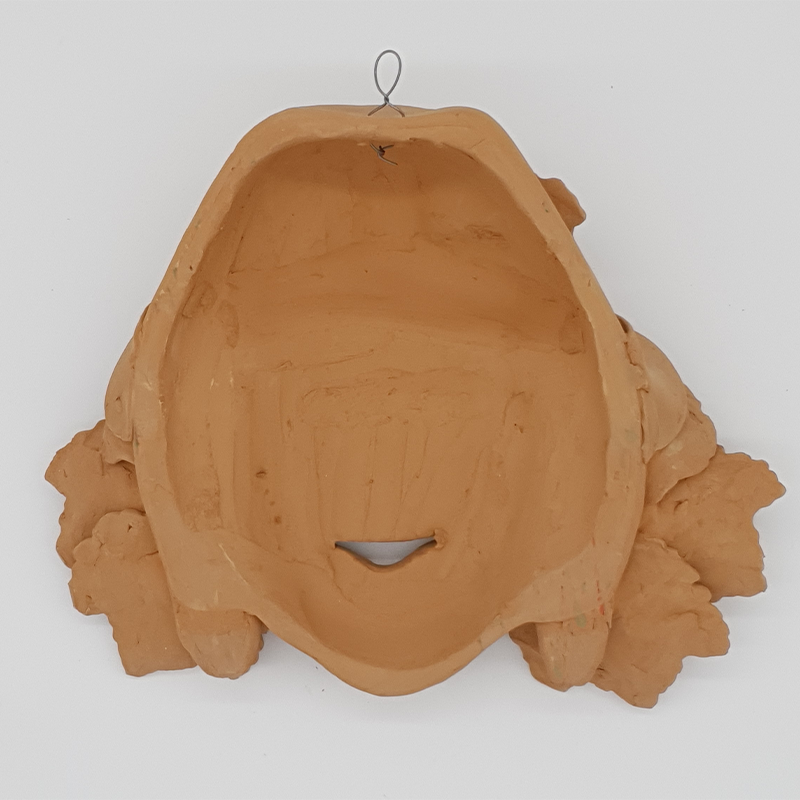 Maschera contadino uva in terracotta