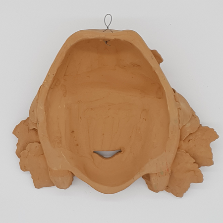 Peasant grape mask in terracotta