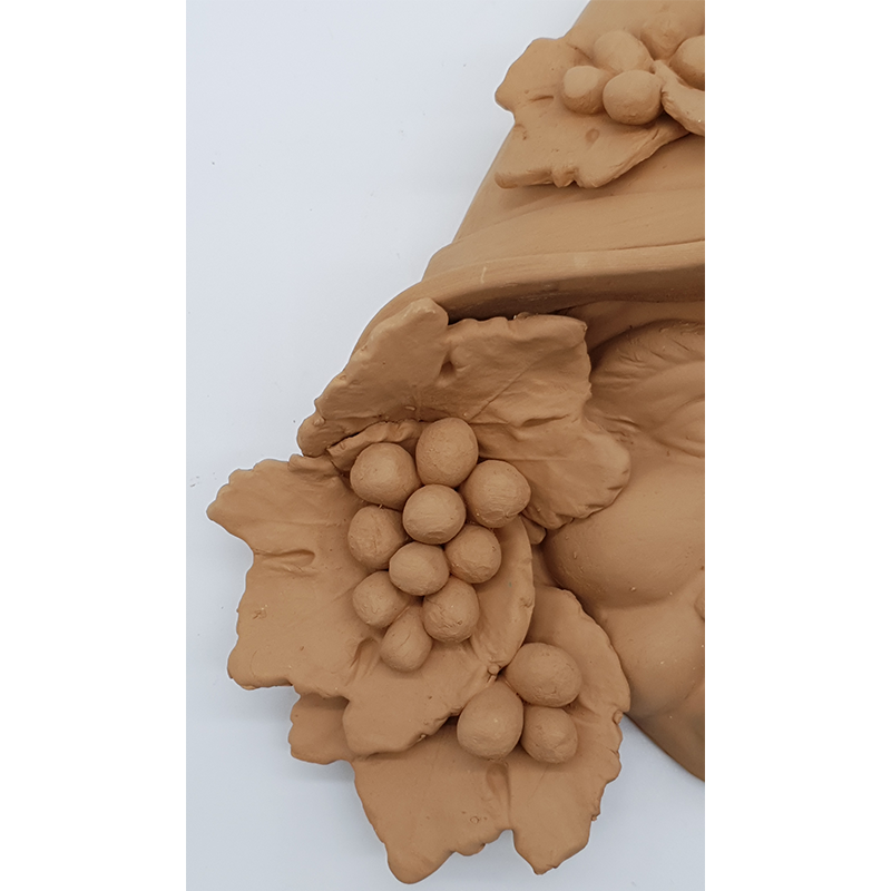 Maschera contadino uva in terracotta