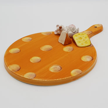 Round Cutting Board With Handle With Mice