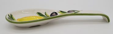 Ladle or spoon holder with lemons and olives decoration