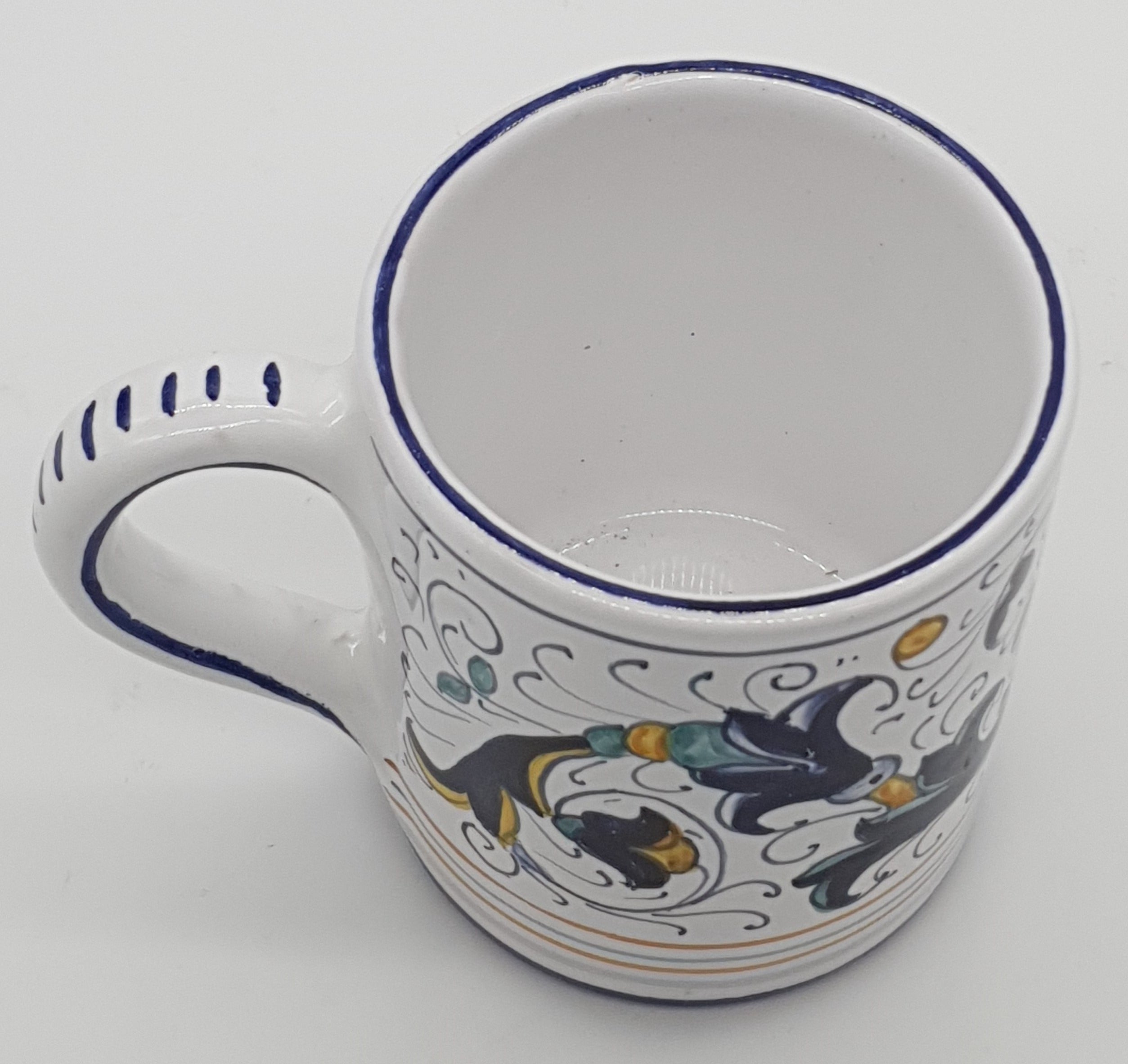 Glass Mug Deruta Decor