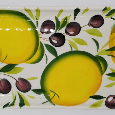 Tray With Lemons And Olives Decor Handles