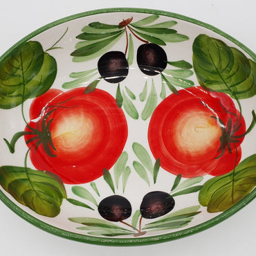 Bolo Bowl Oval Decor Tomatoes And Olives
