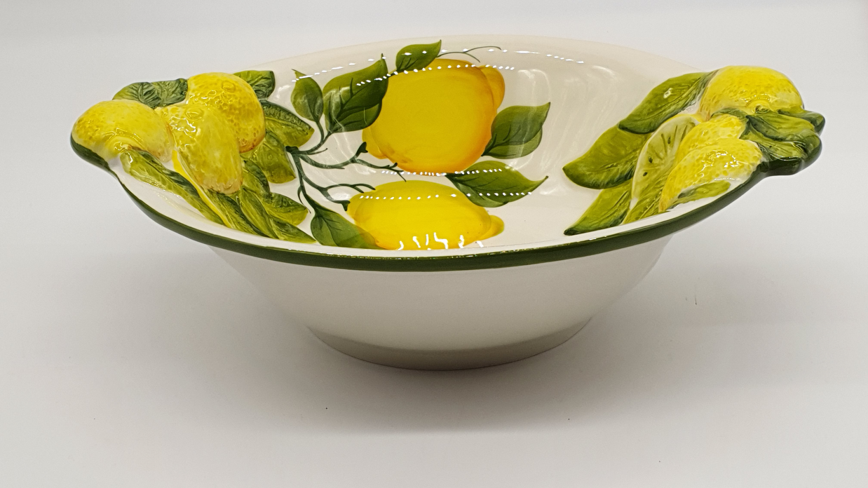  Large Bowl Relief Lemon Decor
