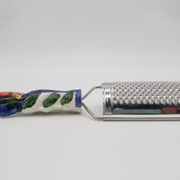 Grattugia Formaggio Girasole fondo blu  Acciaio e Ceramica