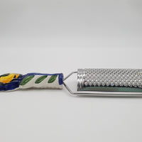 Grattugia Formaggio Limone fondo blu Acciaio e Ceramica