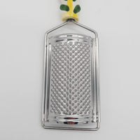 Grattugia Formaggio Peperoncino Fondo Giallo Acciaio e Ceramica