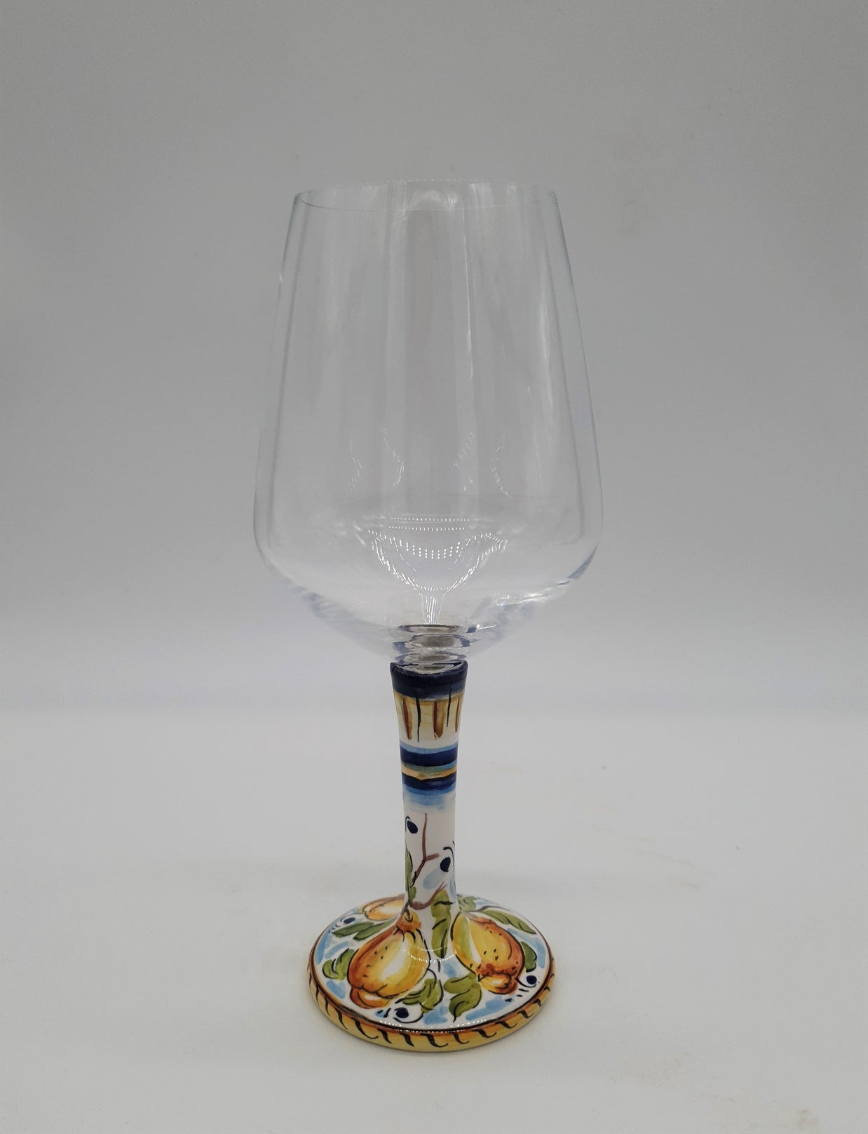 Glass for Wine Ceramic and Glass with Lemons