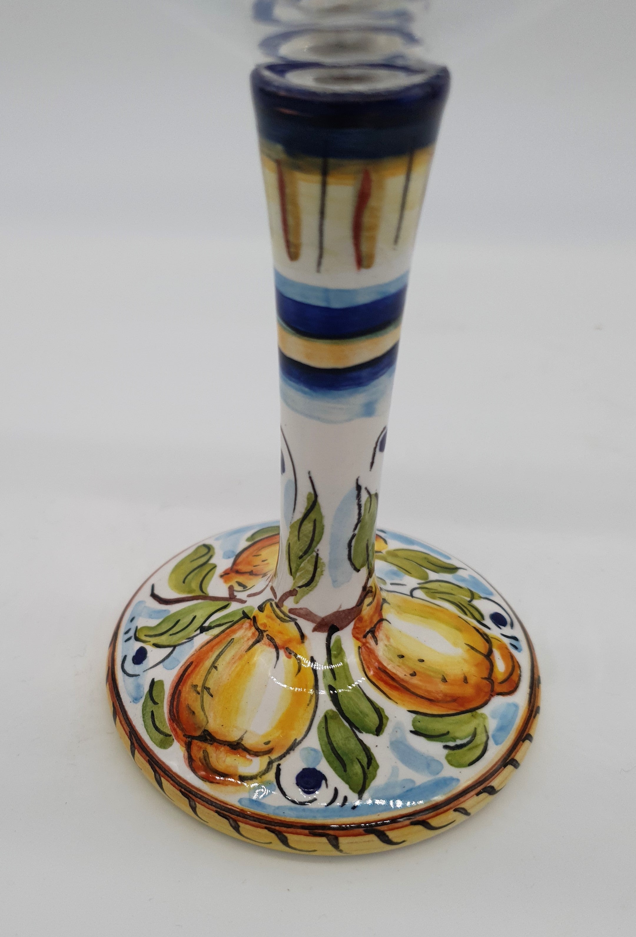 Glass for Wine Ceramic and Glass with Lemons