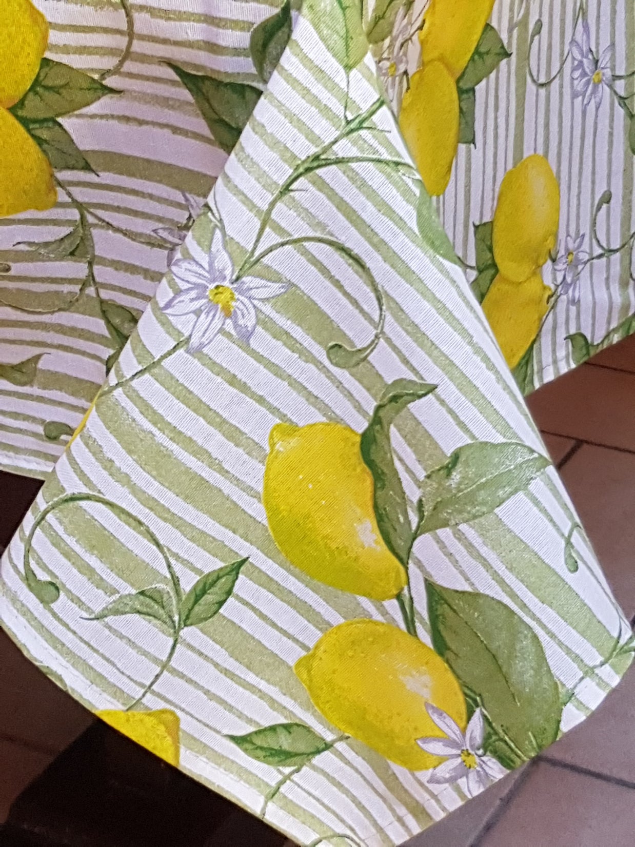 Tovaglia Provenzale Limone Strisce Verdi