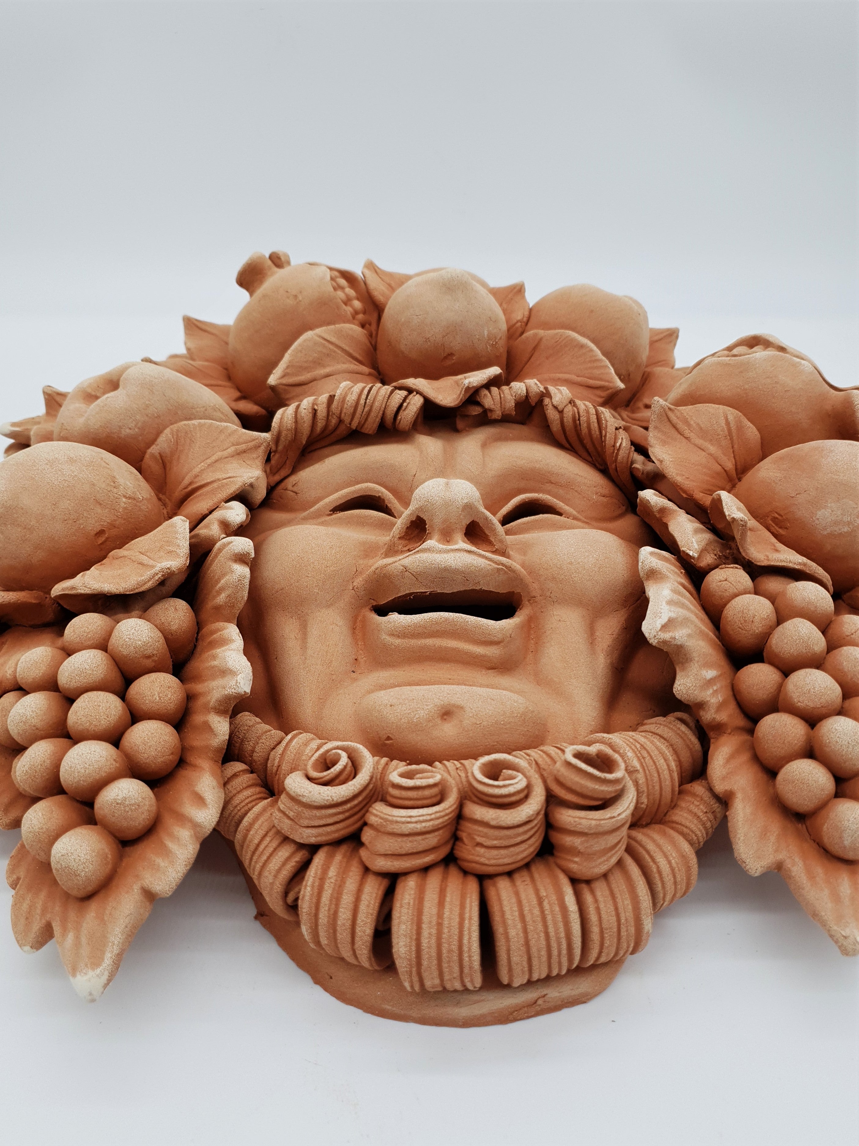 Maschera Bacco Frutta Barba Piccolo Terracotta