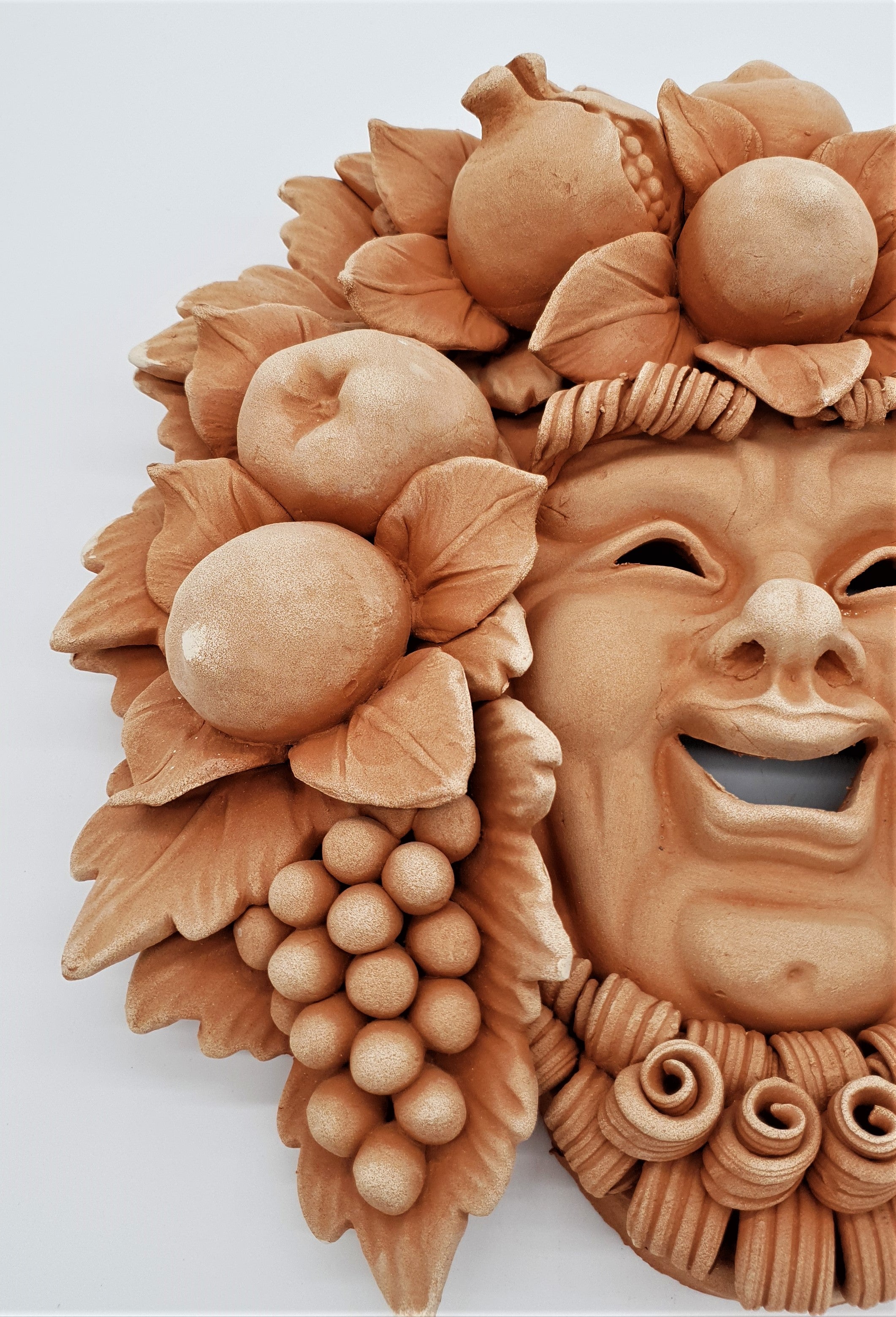 Maschera Bacco Frutta Barba Piccolo Terracotta