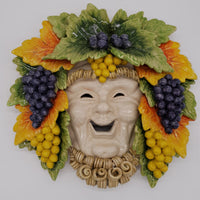 Maschera Bacco Con Barba in Ceramica