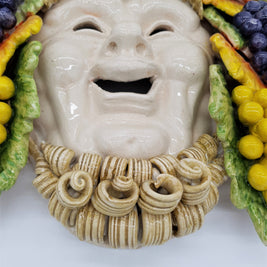 Maschera Bacco Con Barba in Ceramica