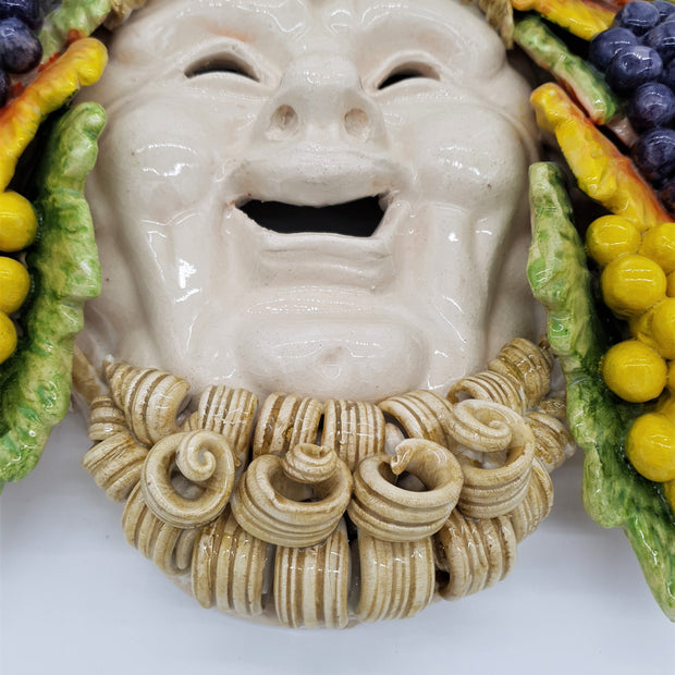 Maschera Bacco Con Barba in Ceramica