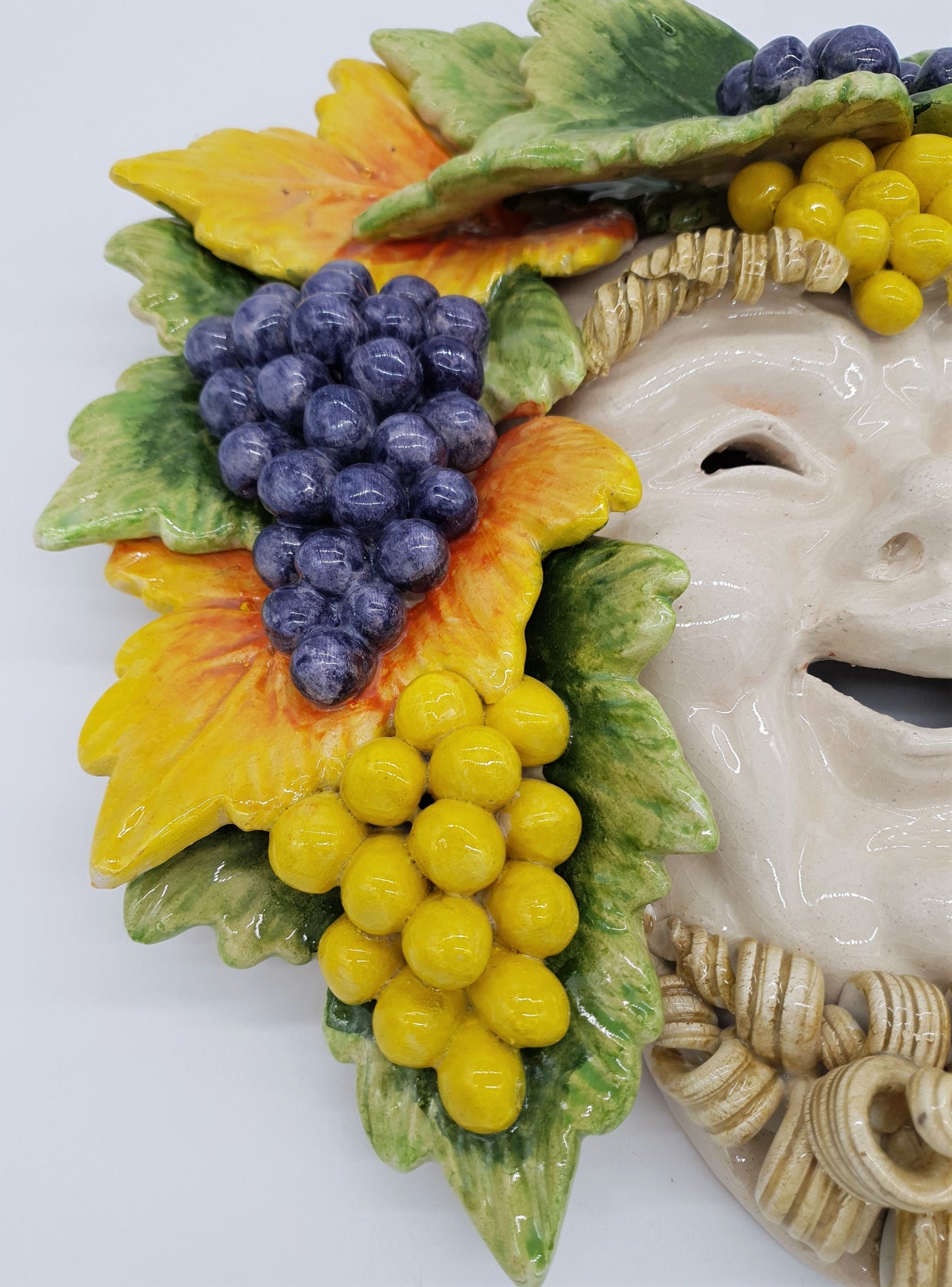 Maschera Bacco Con Barba in Ceramica