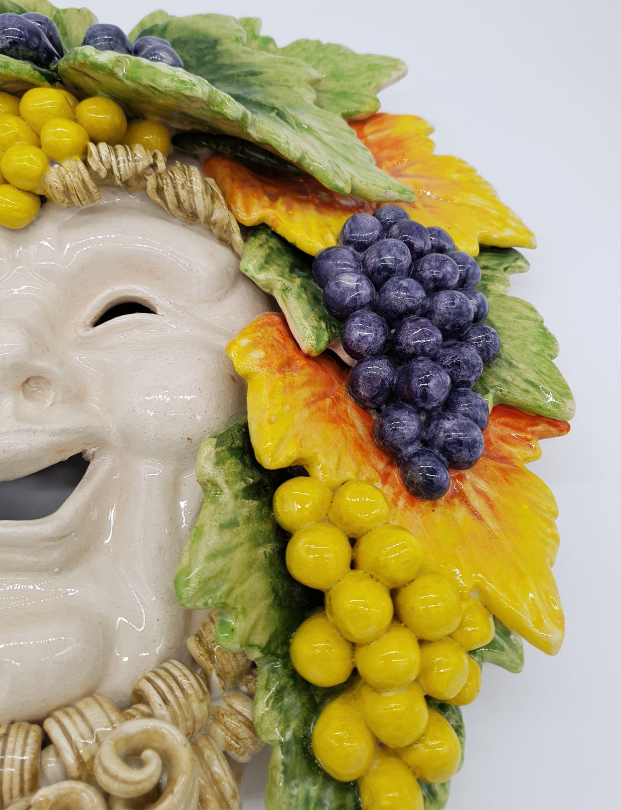 Maschera Bacco Con Barba in Ceramica