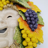 Maschera Bacco Con Barba in Ceramica