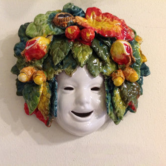 Acorns and Pomegranates Piero Ceramic Mask