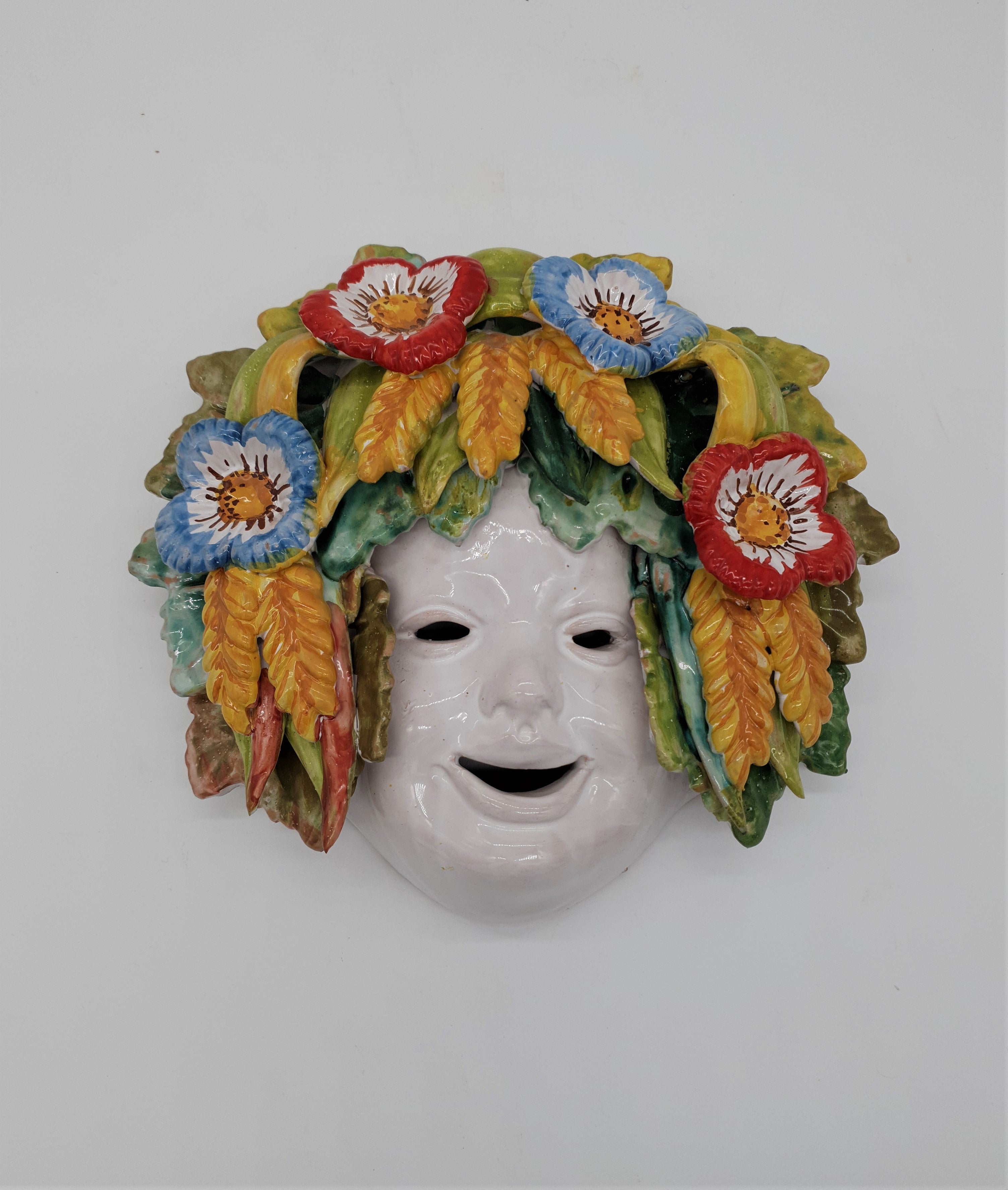 Maschera Grano e Papaveri Piero In Ceramica