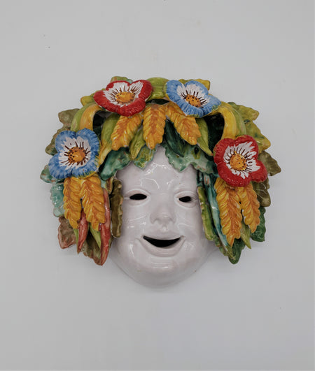 Piero Ceramic Wheat and Poppies Mask