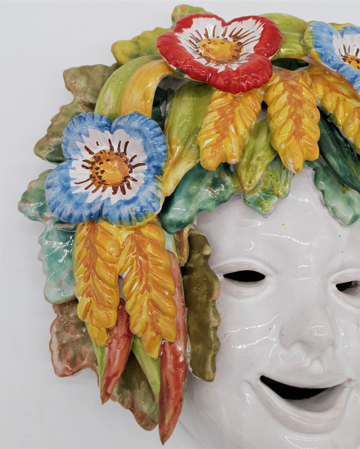 Maschera Grano e Papaveri Piero In Ceramica