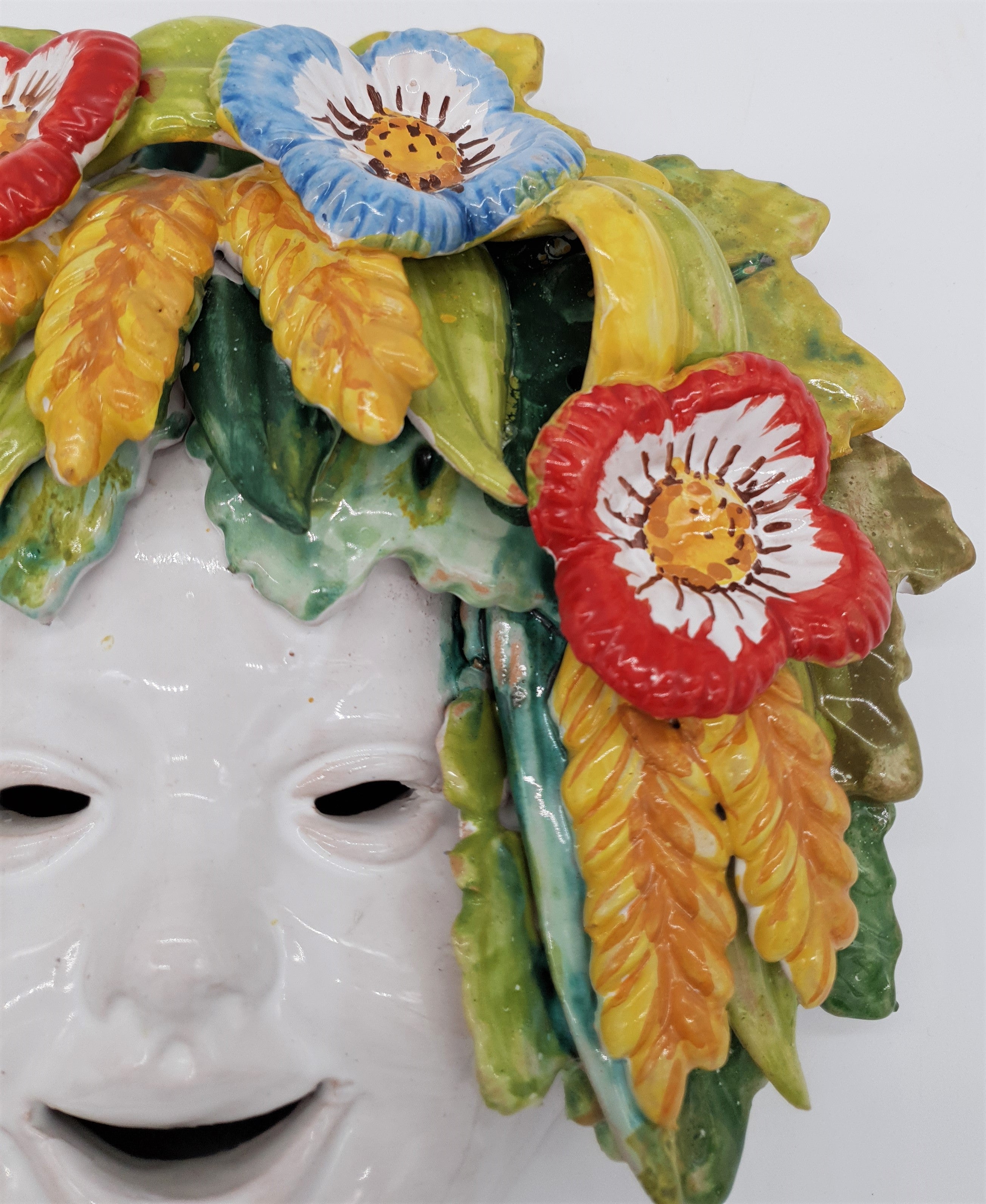 Maschera Grano e Papaveri Piero In Ceramica