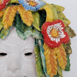 Maschera Grano e Papaveri Piero In Ceramica