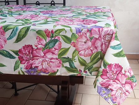 Miros Pink Flowers Tablecloth