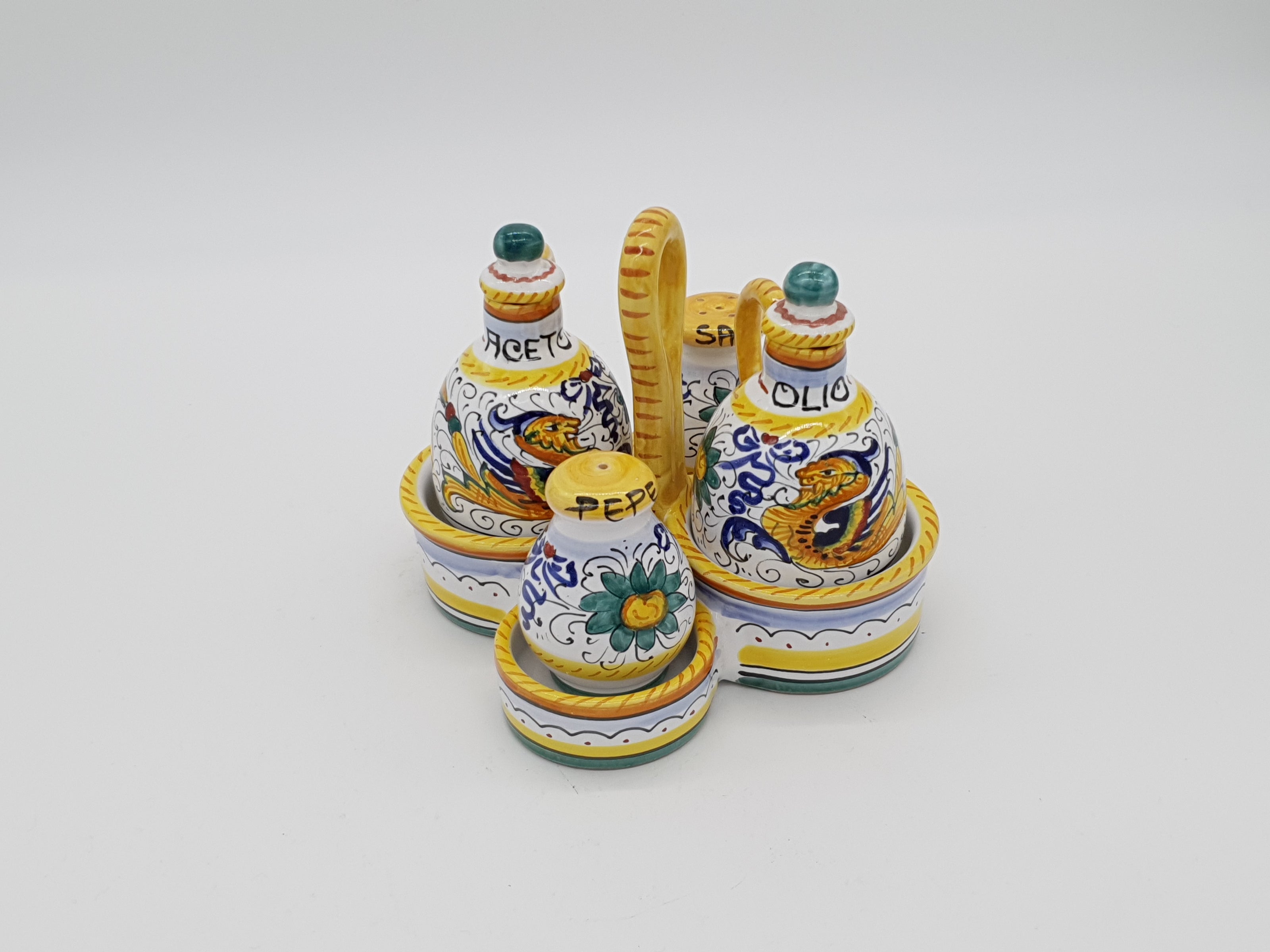 Set Sale e Pepe Olio Aceto Decoro Raffaellesco