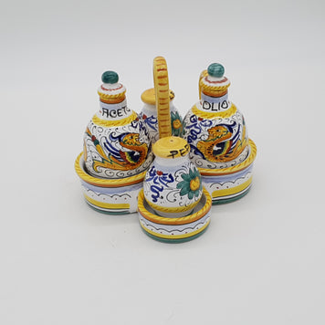 Set Sale e Pepe Olio Aceto Decoro Raffaellesco