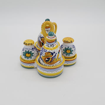 Set Sale e Pepe Olio Aceto Decoro Raffaellesco