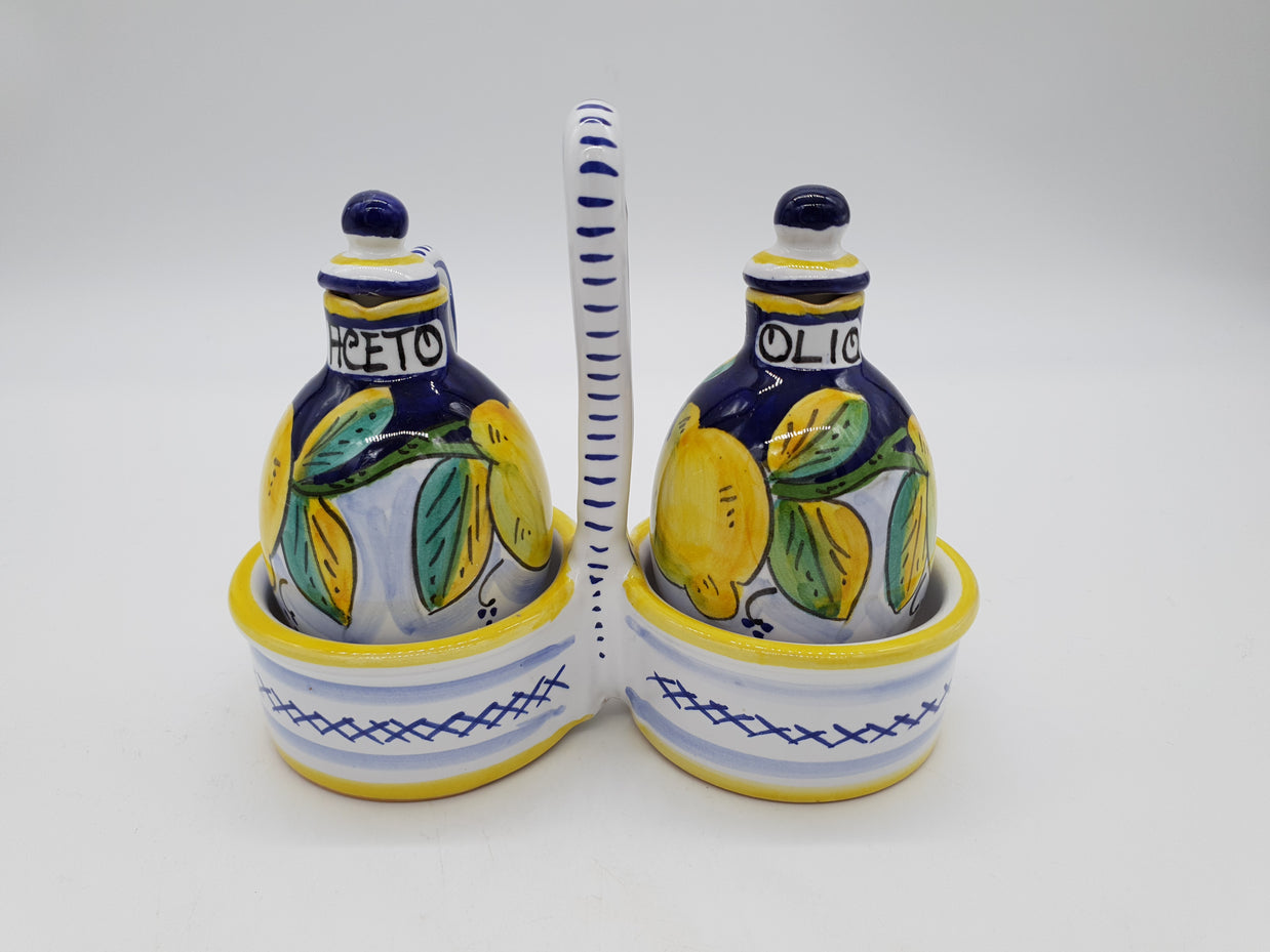 Set Olio Aceto Decoro Limone Gambino