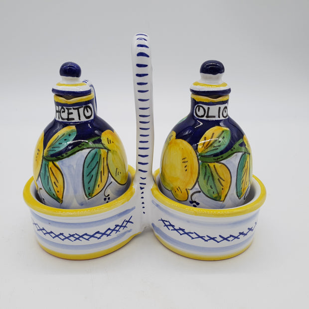 Set Olio Aceto Decoro Limone Gambino