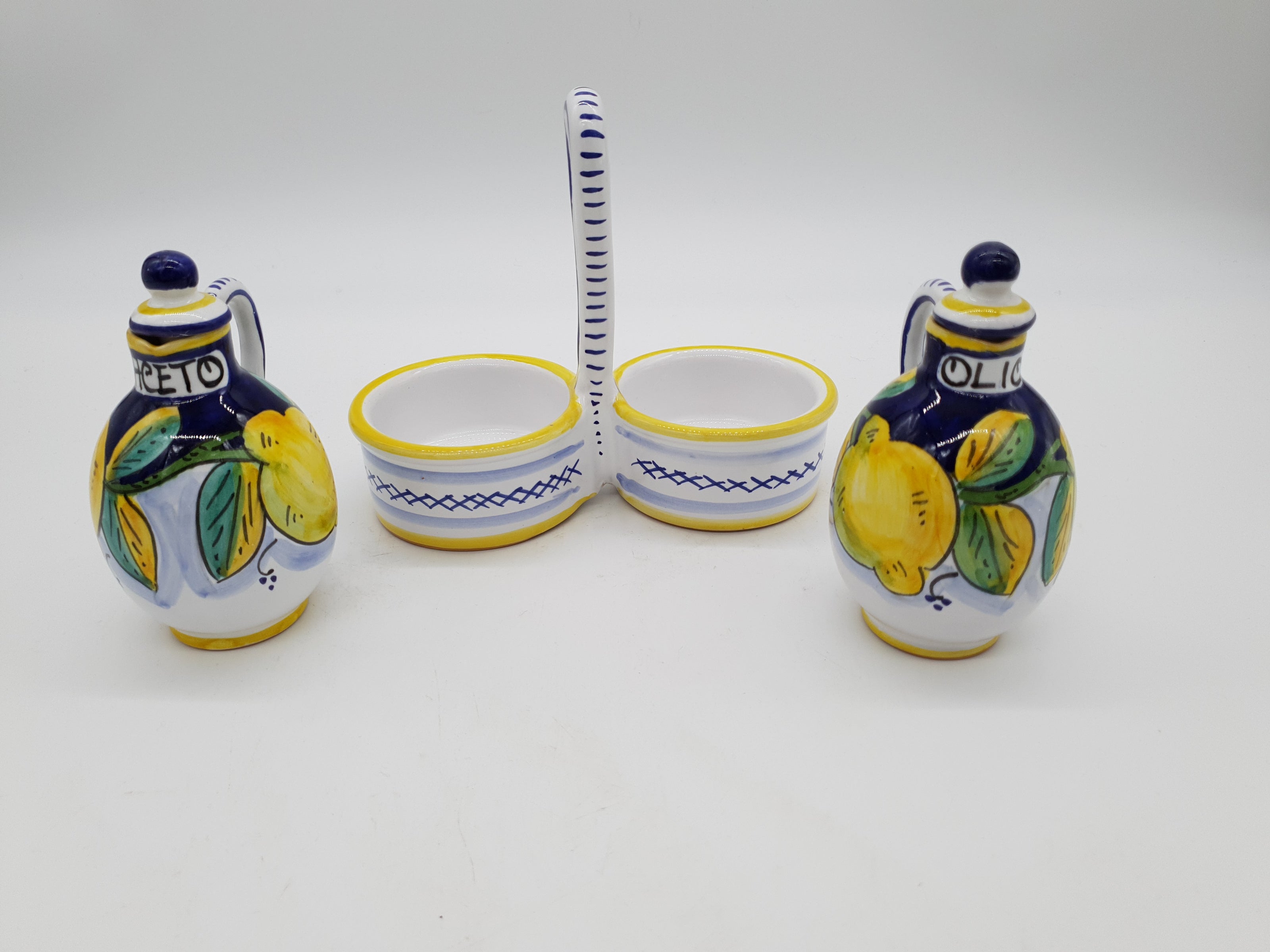 Set Olio Aceto Decoro Limone Gambino