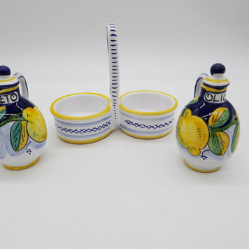 Set Olio Aceto Decoro Limone Gambino