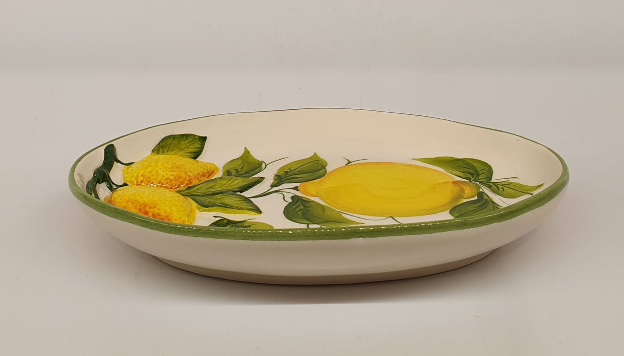 Small Oval Tray with Lemon Relief Decoration