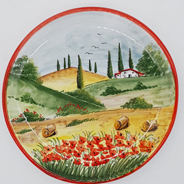 Flat Field Poppies And Tuscany Wheel