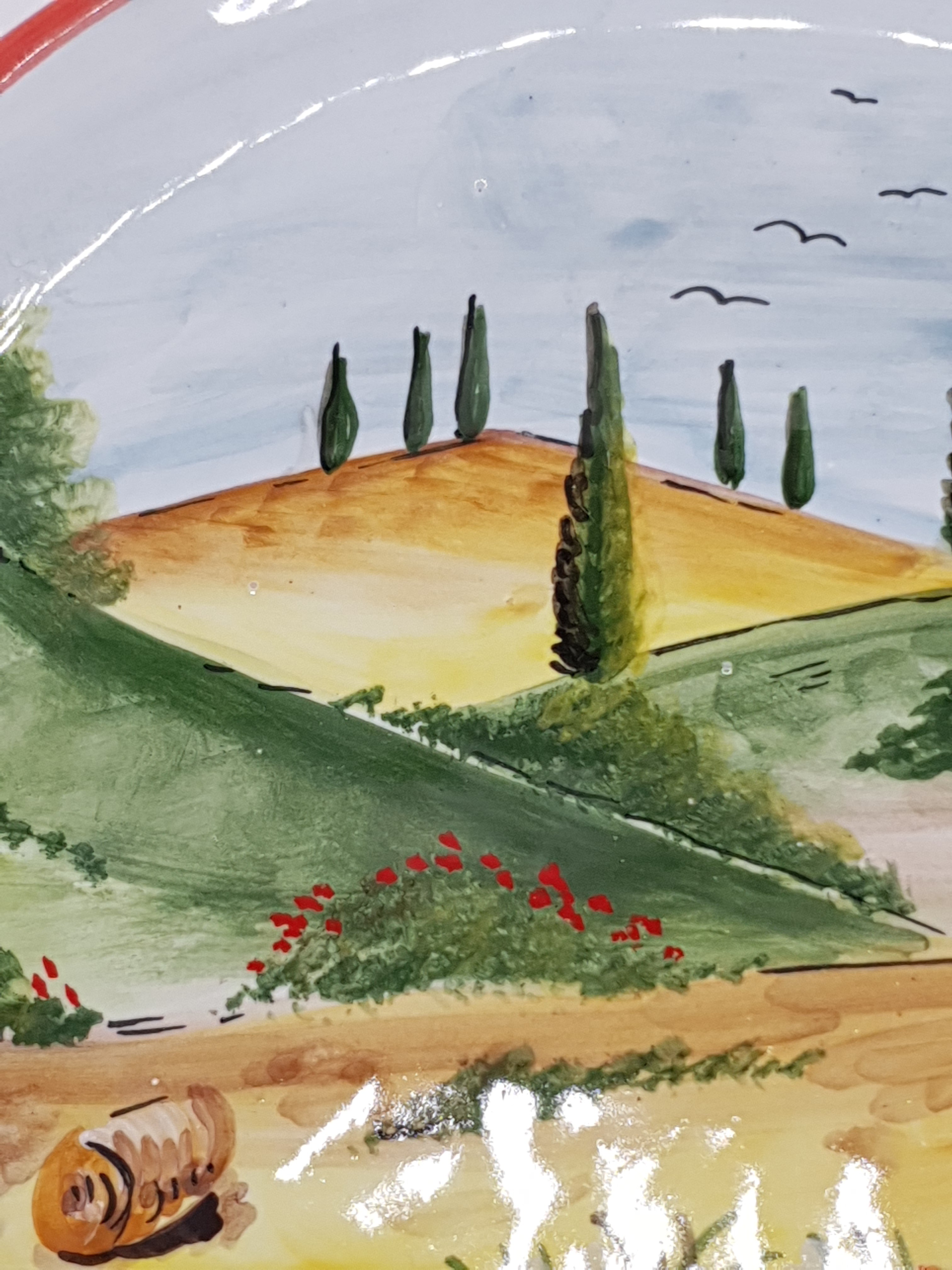 Piatto Campo Papaveri E Ruote Toscana