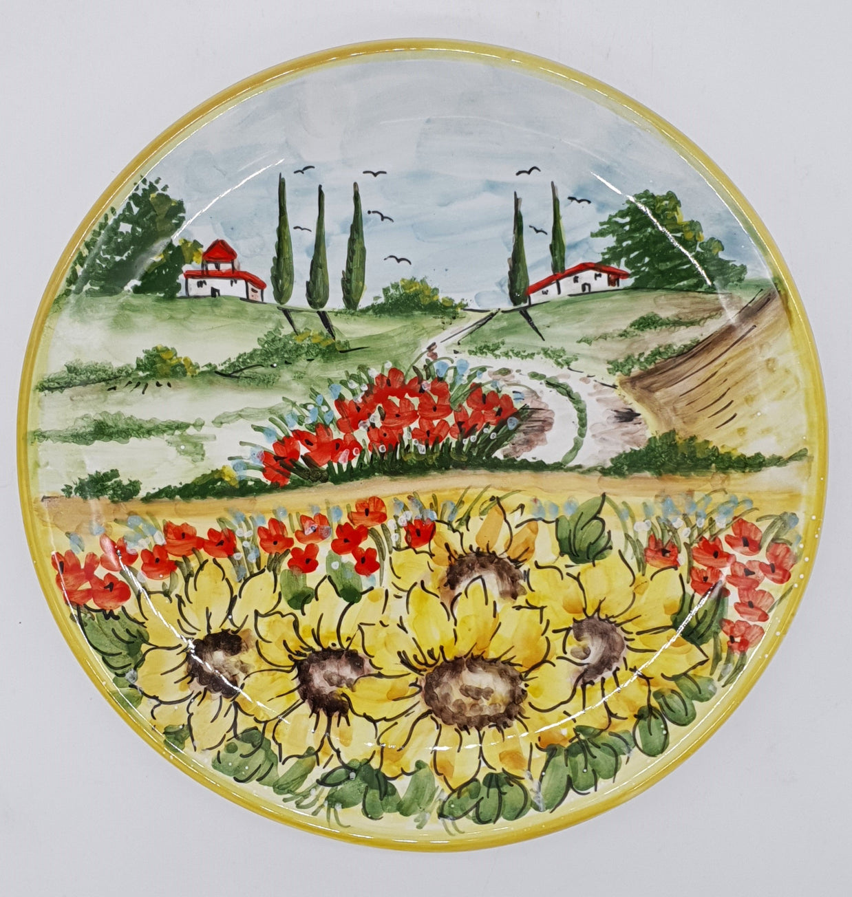 Piatto Campo Girasoli E Papaveri Toscana
