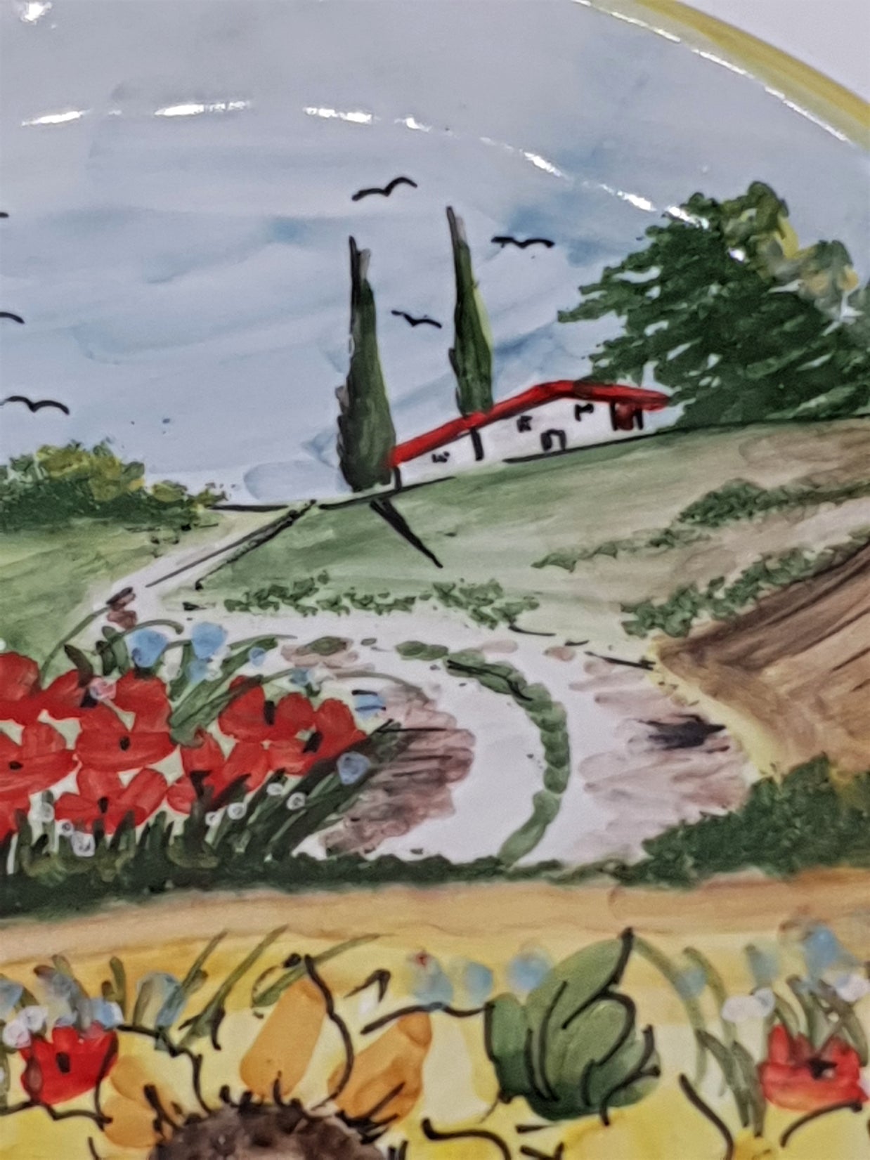 Piatto Campo Girasoli E Papaveri Toscana