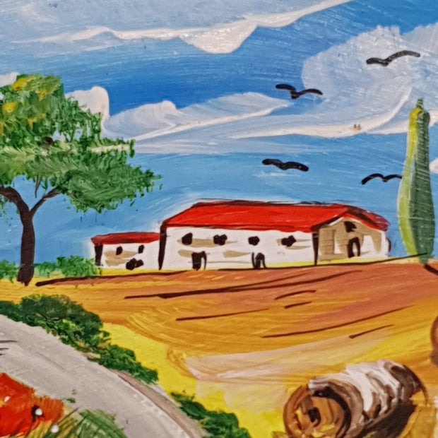 Piatto Campo Papaveri E Ruote cm15