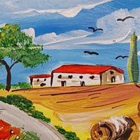 Piatto Campo Papaveri E Ruote cm15