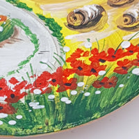 Piatto Campo Papaveri E Ruote cm15