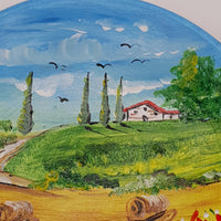 Piatto Campo Papaveri E Ruote cm20