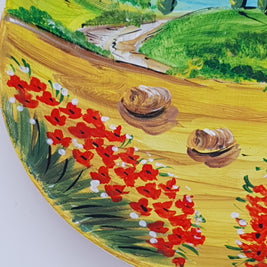 Piatto Campo Papaveri E Ruote cm20
