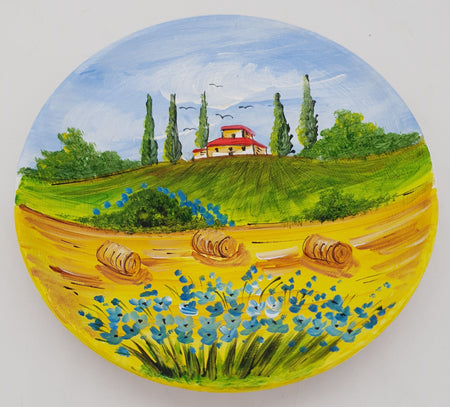 Field plate with blue flowers cm18